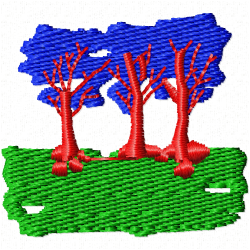 Flowers And Tree Embroidery Design 12